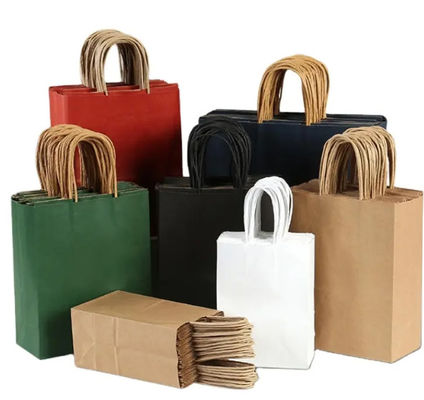Good price Bio Degradable Customizable Kraft Paper Bag With Handle Gift Bag Eco Friendly Shopping Paper Bag online