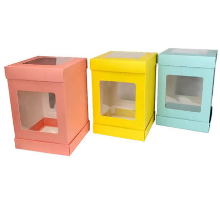 Buy 6 8 10 12 14 Inch Wedding Favor Square Tall Tiered Cake Paper Boxes Custom online manufacture