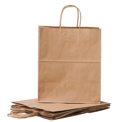 Good price Recyclable Kraft Paper Bag With Twisted Handle Reusable Paper Shopping Bags Logo Printed online