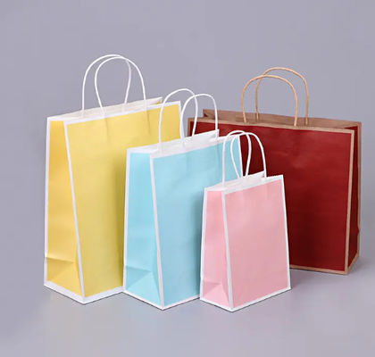 Bom preço Logotipo personalizado Bolsas de papel reutilizáveis Bolsas de papel boutique para lojas de varejo com alça on-line