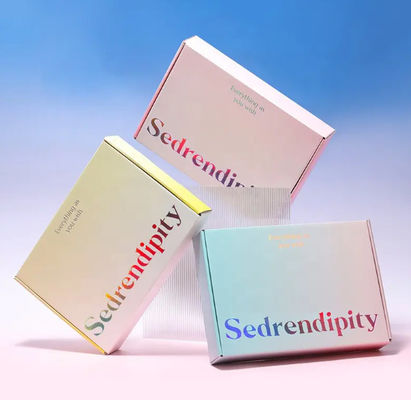 Good price Environmental Folding Packaging Boxes Custom Logo Laser Gradient Color Display Carton Clothing Express Box Logistics online