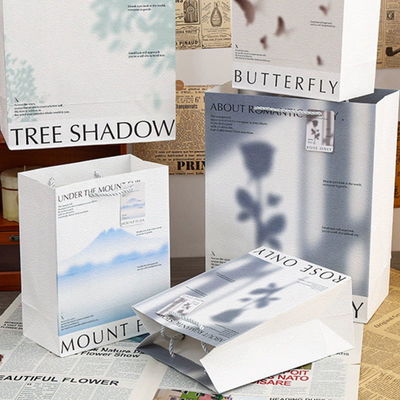 Good price Custom Color White Heavy Capacity Size Luxury Gift Blank Package Handle Paper Bag Tote Kraft Paper Shopping Bag online