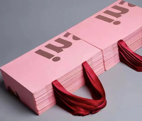 Bon prix Logo d'impression personnalisé jetable Sacs de papier de différentes couleurs avec poignée en ligne