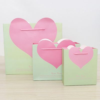 Harga yang bagus Tas Hadiah Indah Tas Belanja Tas Kertas Kantong Teh Susu Bunga Kustom on line