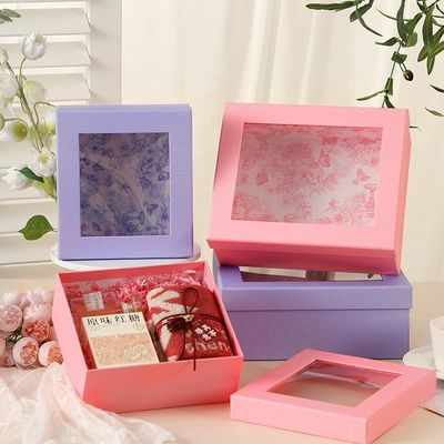 Good price Valentine's Day Rigid Gift Box Creative Window With Bow Exquisite Box online