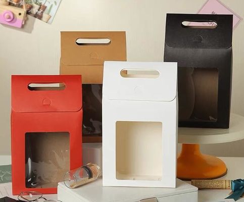 kaufen Einfache und exquisite transparente Fenster-Geschenk-Tasche Blumenstrauß Puppenfenster Valentinstagsgeschenk Handtasche Online-Herstellung