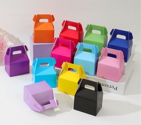Good price Eco-Friendly Mini Paper Treat Boxes with Handle Party Favor Packaging in Bright Colors online
