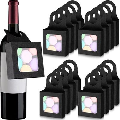 Good price Custom Kraft Paper Wine Gift Box With Window And Hanging Tab Printed Packaging Box For Candy Cookies And Retail Display online