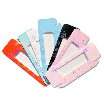 Good price Colorful Paper Eyelash Packaging Sleeves With Clear Window Holographic Design online