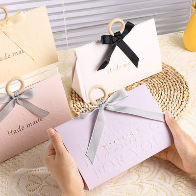 Good price Luxury Minimalist Gift Boxes Bags Scarf Sock Wedding Favor Packaging Coating Glossy / Matte online