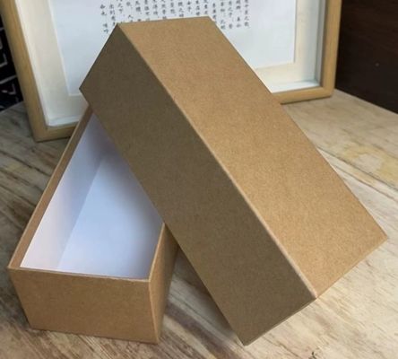 Beli Luxury White Brown Kraft Gift Box kotak persegi panjang kaku untuk cangkir kopi atau payung pembuatan online