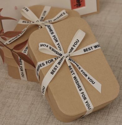 Good price Creative Kraft Paper Gift Boxes With Ribbon Wedding Favors Cookies Party Packaging Eco Friendly online