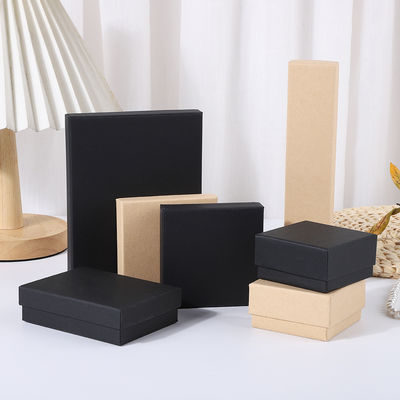 Bom preço Caixa de armazenamento de papel Kraft com tampa e caixa de embalagem de joias superior e inferior Colar Anel Brinco Caixa de joias on-line