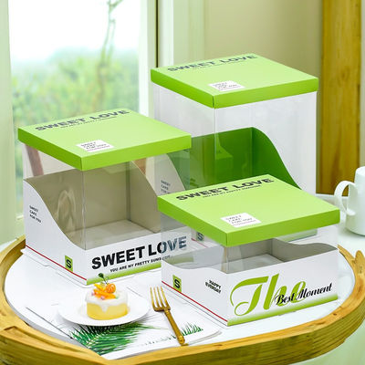 Beli Kotak Kue Jelas Dengan Tutup Hijau Kemasan Ulang Tahun Transparan Untuk Pakan Piring pembuatan online