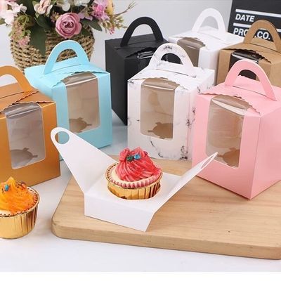 kaufen Einzelportion Dessertbox Klarsichtfenster Cupcake Muffin Behälter Französische Mousse Verpackung 1 Stk. Take-out Kuchenbox Online-Herstellung