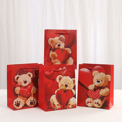 Harga yang bagus Kantong Hadiah Pesta Kantong Kemasan Permen Cetak Kantong Belanja Kertas Kraft Kantong Kertas Tas Tangan Beruang on line