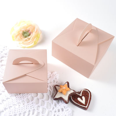 comprare Scatola pieghevole quadrata rosa portatile per confezioni regalo per feste, caramelle, dolci, confezioni per torte fabbricazione online