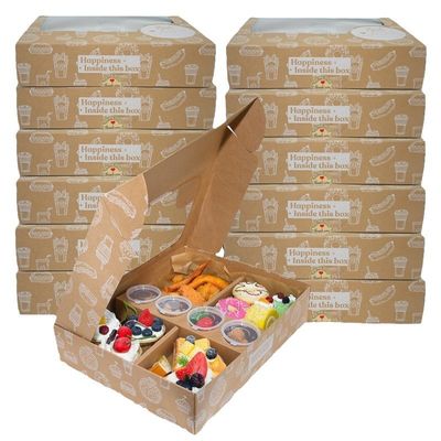 Goede prijs Eco Friendly Window Gift Box Picnic Hamper Snack Plaat met Donuts Fruit Gebak Burgers Afternoon Tea Set online