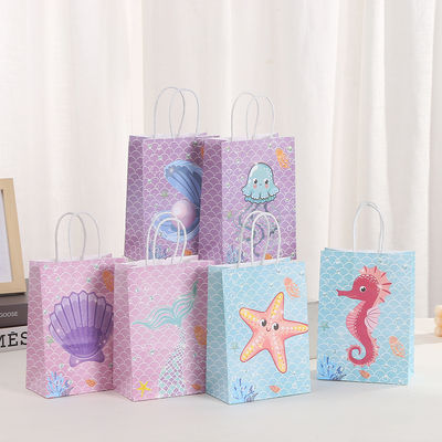 Buon prezzo Borsa regalo di compleanno stampata Borsa per imballaggio per il mare Borsa regalo per la carta Kraft Borsa per lo shopping Borsa per la festa in linea