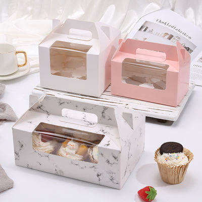 Buen precio Caja de embalaje plegable portátil para tartas de pastel Caja de embalaje para postres Caja de muffins Caja de tartas de huevo transparente en línea