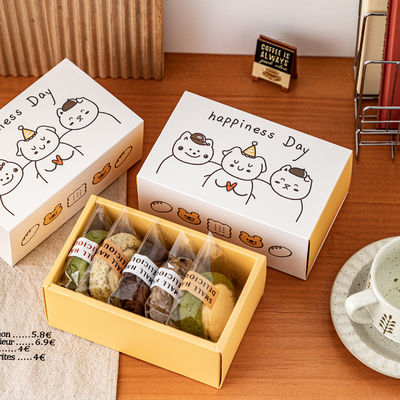kopen Leuke Cartoon Lade Cadeau Doos Set Sneeuwvlok Koekjes Scones Madeleine Verpakking Met Geluksdag Ontwerp online vervaardiging