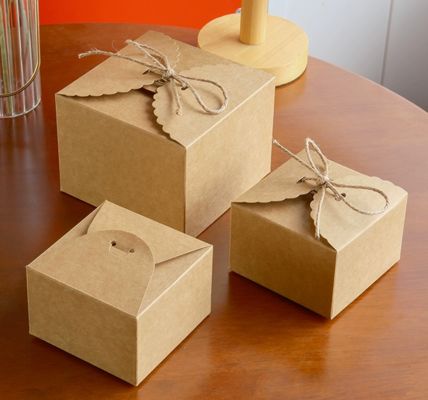 Good price Eco Friendly Square Kraft Gift Boxes For Baked Goods Candies And More online