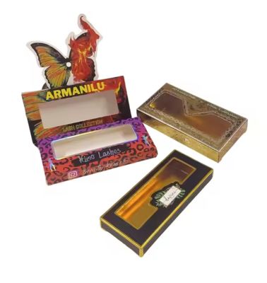 Harga yang bagus Custom Purple Lash Box Tekstured Paper Eyelash Packaging on line