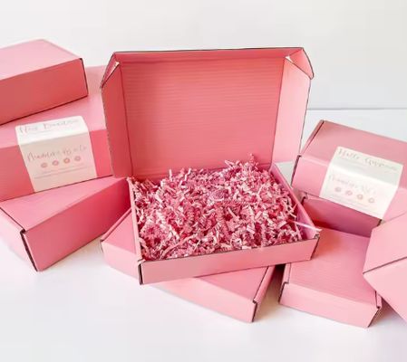 Bom preço Caixas de correio de cosméticos rosados corrugados personalizadas para produtos de beleza on-line