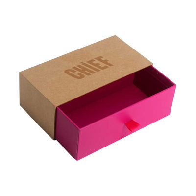 Bon prix Boîte à bijoux tiroir personnalisée Kraft écologique avec velours rose en ligne