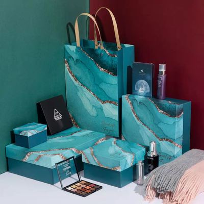 Guter Preis Luxus-Welle vergoldete Kosmetik Geschenk-Box anpassbare Verpackung Online