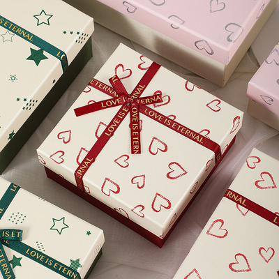 Good price Custom Printed Square Bow Gift Box for Valentine's Day online