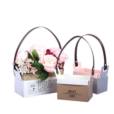 Bom preço Bolsa de mão de couro espessado, caixa de presente de flores, caixa de material de embalagem floral on-line