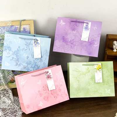 comprar Bolso de regalo mariposa embalaje de cumpleaños embalaje de procesamiento bolso de graduación bolso de regalo de mano bolsa de compras sencilla Fabricación en línea