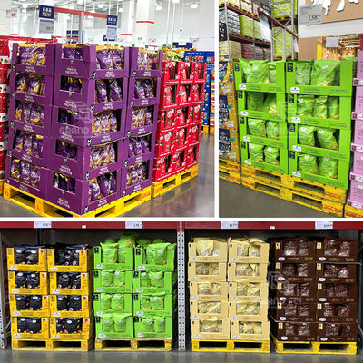 Good price Custom Tearable Paper Display Box Supermarket Food Shelf Transport Box Paper Display Box online