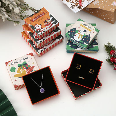 Harga yang bagus Kotak hadiah perhiasan Natal kemasan yang indah untuk kalung malam natal kreatif on line