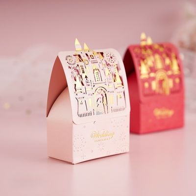 Buen precio Cajas de favoritas de la boda del castillo de Fantasia estilo europeo Cajas de dulces huecas Decoración romántica de la boda en línea
