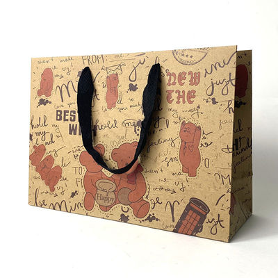 acheter Sac à main en papier kraft dessin animé Sac d'emballage cadeau Sac de magasin de vêtements Sac de magasinage Sac en papier cadeau pour enfants fabrication en ligne