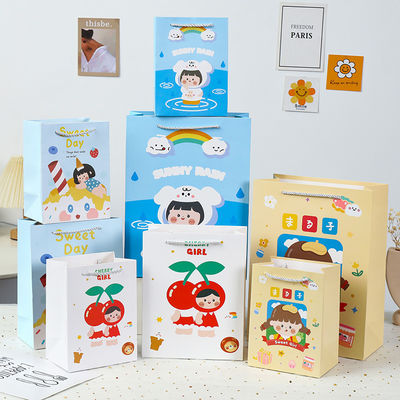 Harga yang bagus Karikatur Kertas Putih Kertas Hadiah Kertas Pembungkus Hadiah Cute Tas Souvenir Tas on line