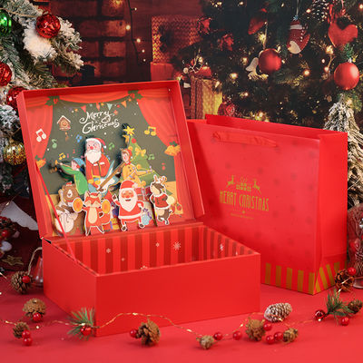 Buy 3D Christmas Magic Gift Box Set Premium Pop Up Santa Scene Packaging Magnetic Closure online manufacture