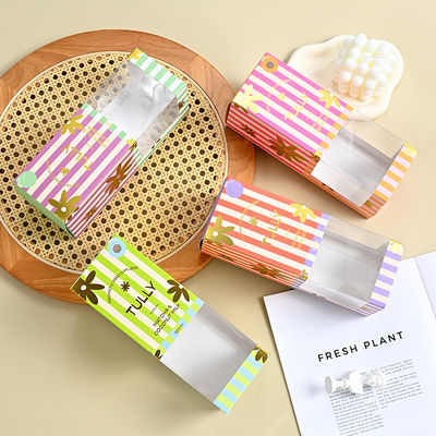 Harga yang bagus Custom White Cardboard Box Dengan Window Colorful Packaging Untuk Lilin Aromaterapi Dengan Logo Printing on line