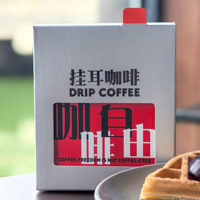 comprar Caja de embalaje de café por goteo Caja de papel para el café en bolsa con papel de aluminio plateado revestido de embalaje de café por goteo Fabricación en línea