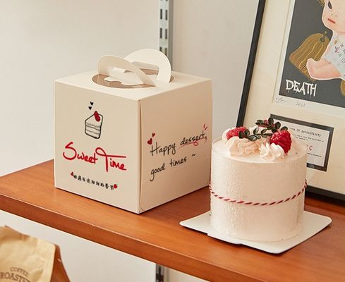 Good price Pull Tab Cake Box 3 4 Inch Handheld Mousse Dessert Packaging Transparent Window Design Easy Tear Opening online