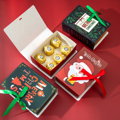 Harga yang bagus Magic Book Candy Box Christmas Storybook Gift Packaging 6 Gold Chocolate Premium Set Reusable Decorative Box on line