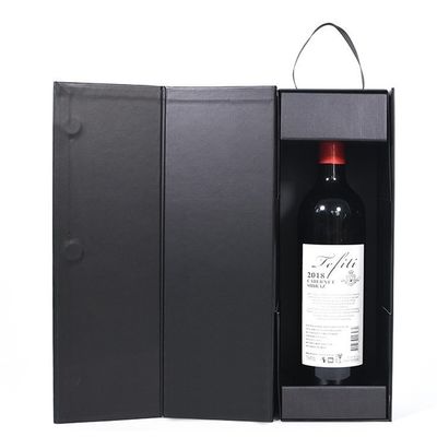 Harga yang bagus One Piece Folding Box Red Wine Gift Box With Handle Ideal For Business Gifting on line