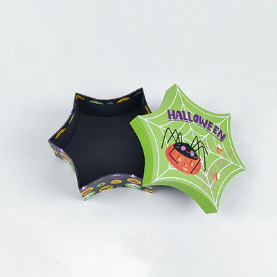 Bom preço Custom Halloween Hexagonal Gift Box Spider Web Pumpkin Cartoon Design Novelty Candy Packaging Festive Party Favor Box on-line