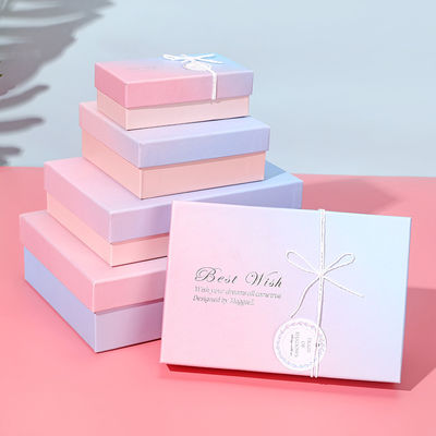 Giá tốt. Gradient Gift Box Premium Heaven Earth Lid Packaging Pastel Color Transition Design Luxury Cosmetic Jewelry Presentation Box trực tuyến