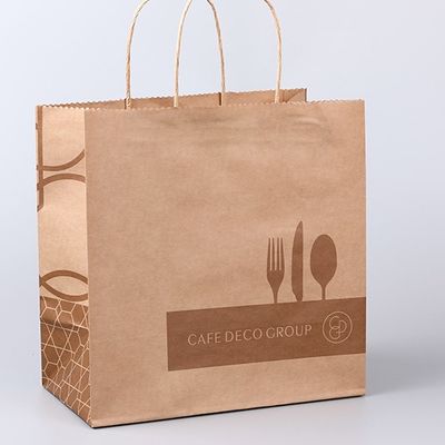 Guter Preis Shopping Gift Packaging Bags Kraft Paper Handbags Takeaway Beverage Packaging Bags Online