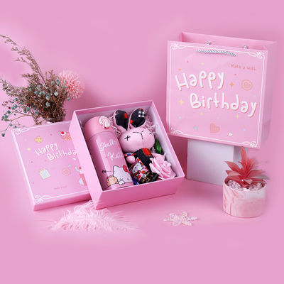 شراء Birthday Gift Box Set Cartoon Ins Style Packaging Light Blue Pink Options Bear Bunny Theme for Boys and Girls تصنيع عبر الإنترنت