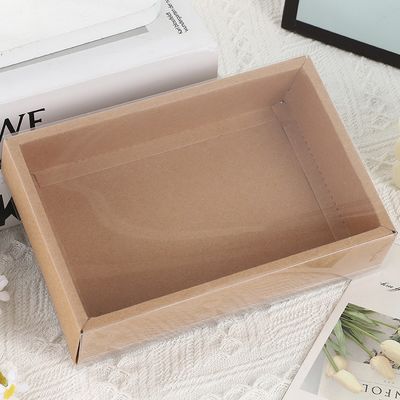 Guter Preis White Cardboard Packaging Pull-Out Box For Clothing Products PVC Plastic Transparent Folding Box Online