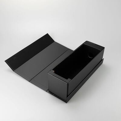 Beli Custom Printable Side-Flip Foldable Wine Box ️ Collapsible Black Packaging Untuk Red Wine & Premium Beverage Gifting pembuatan online